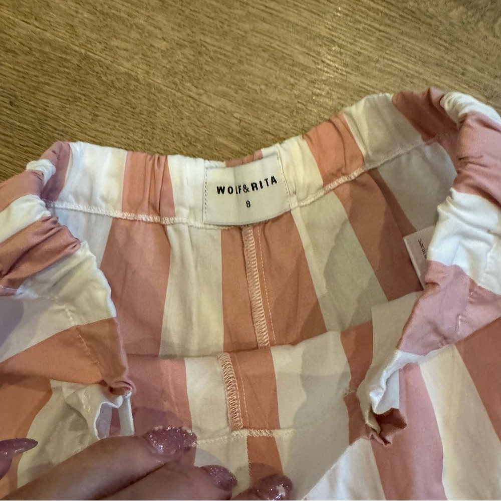 Wolf and Rita Striped Pink and White Ruffle girls Shorts NWOT - Picture 5 of 6
